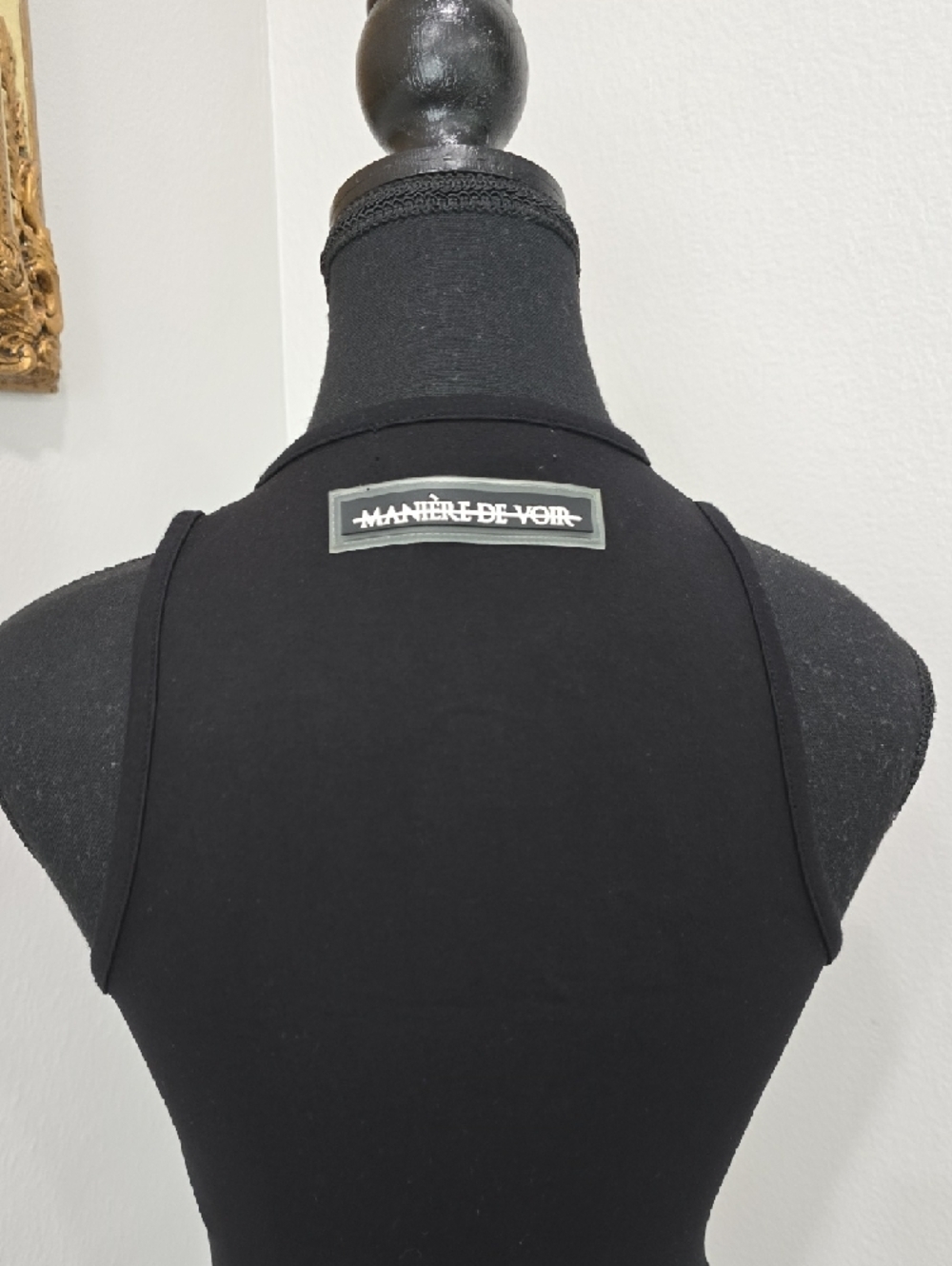 Manière De Voir (MDV) Black Reflective Piped Racer Crop Top UK 8 (US 4) - Picture 10 of 13